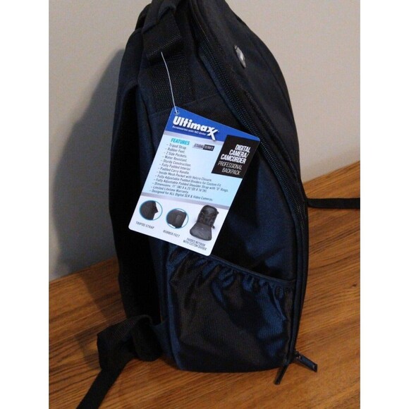 Ultimaxx Digital Camera Camcorder Back Pack Padded Dividers UM-BP100 Black NEW - Picture 6 of 6
